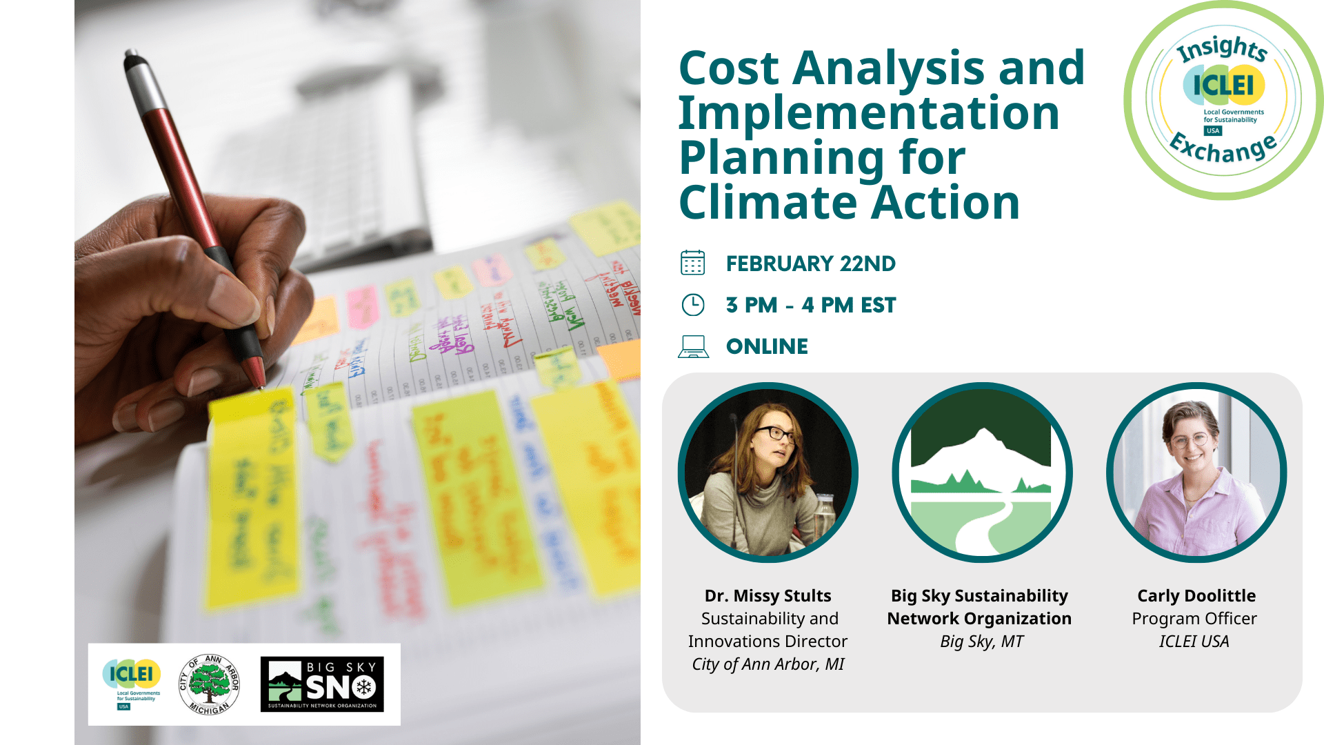 Insights & Exchange: Cost Analysis and Implementation Planning for Climate Action 